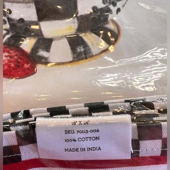 MacKenzie-Childs NWT, rare 100% cotton gorgeous Berry Breakfast dish towel - Picture 4 of 7